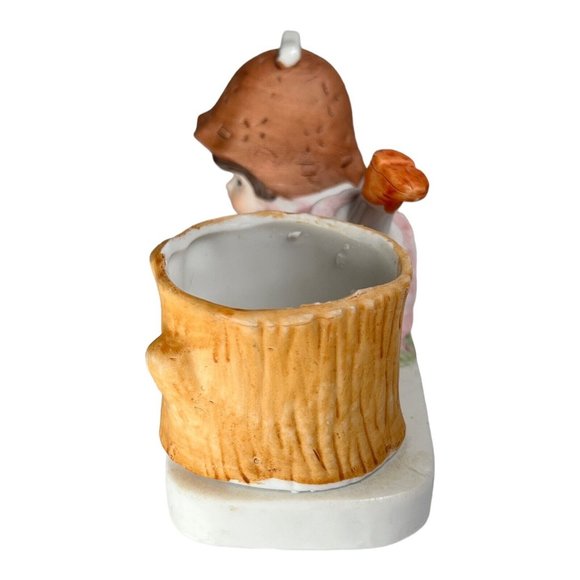 VTG 1982 W.A.Stratford Bonnie Brite Porcelain Bisque Candle Holder turtle‎ girl - Picture 6 of 10